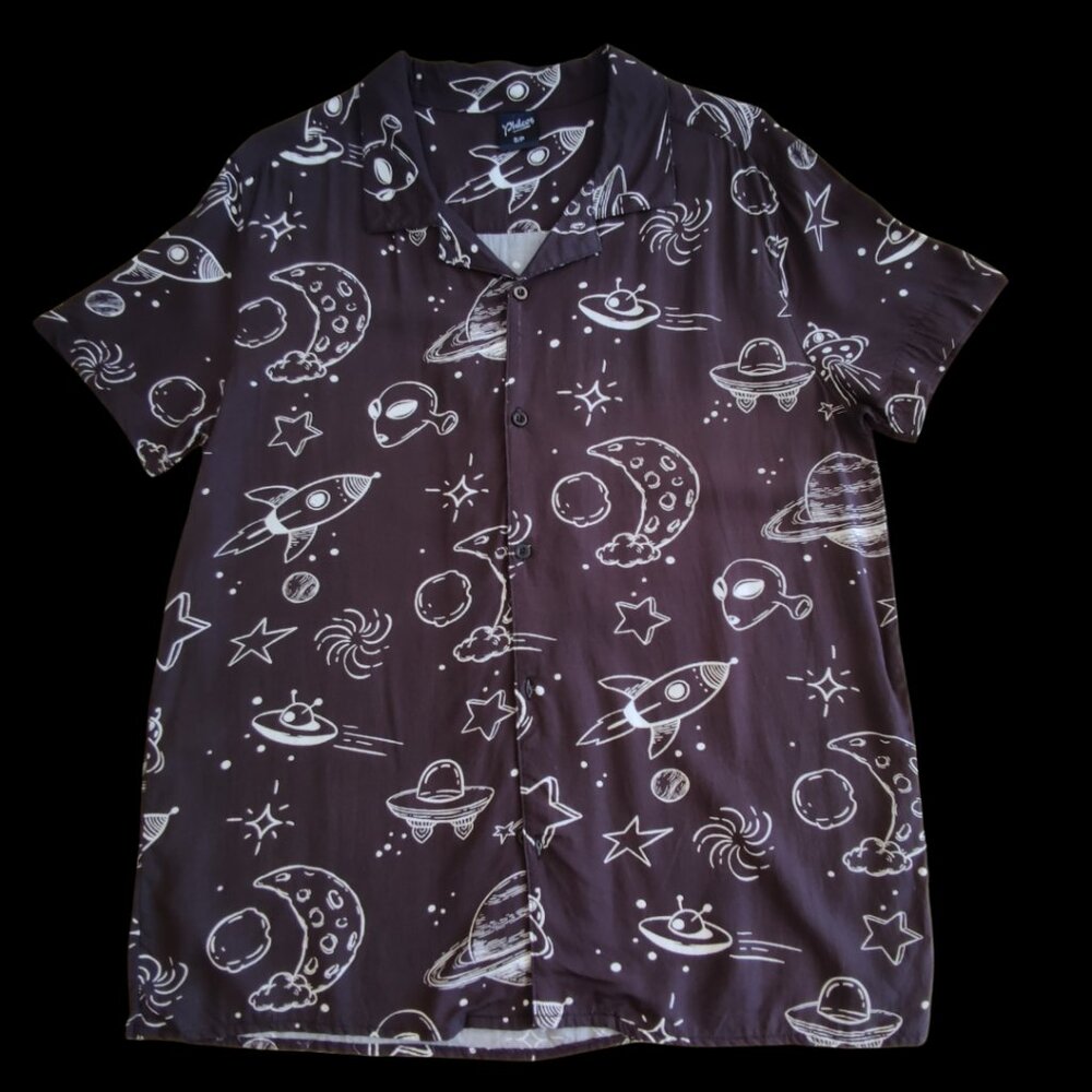Philcos Space Print Button Up